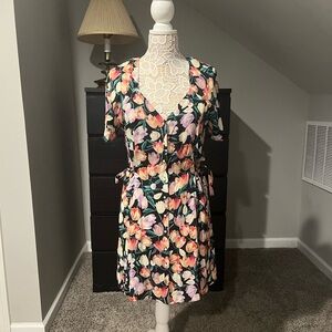Rouje Black Floral Tulip Printed Dress size 40